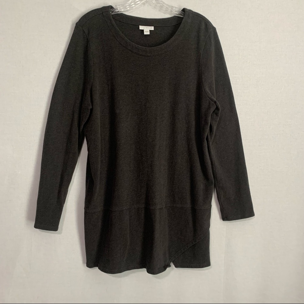 Pure Jill Size Large Soft Cotton Sweatshirt Dark Gray